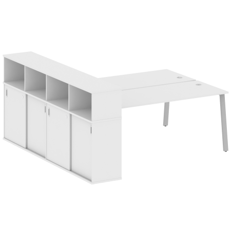 Metal System Рабочая станция с шкафом-купе на А-образном м/к БА.РС-СШК-4.5 Т Белый/Металл Серый 2210*2332*1098 Metal System Рабочая станция с шкафом-купе на А-образном м/к БА.РС-СШК-4.5 Т Белый/Металл Серый 2210*2332*1098