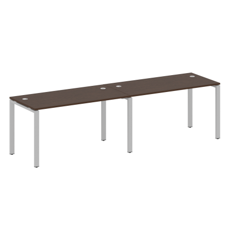 Metal System Рабочая станция на 2 места на П-образном м/к БП.СМ-2.3 Венге Цаво/Металл Серый 2800*720*750 Metal System Рабочая станция на 2 места на П-образном м/к БП.СМ-2.3 Венге Цаво/Металл Серый 2800*720*750