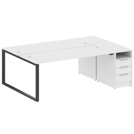 Metal System Рабочая станция с тумбой на О-образном м/к БО.РС-СТП-2.5 Белый/Металл Антрацит 2212*1475*750 Metal System Рабочая станция с тумбой на О-образном м/к БО.РС-СТП-2.5 Белый/Металл Антрацит 2212*1475*750