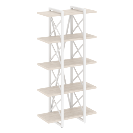Loft Стеллаж на рег. опорах-5 полок VR.L-MST.O-5.4V Денвер Светлый/Металл Белый 800*400*1650