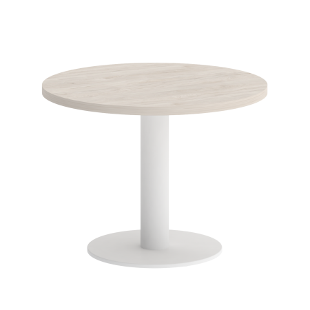 Home Office Стол журнальный круглый VR.SP-5-60.1G Денвер Светлый/Металл Белый 600*600*453 Home Office Стол журнальный круглый VR.SP-5-60.1G Денвер Светлый/Металл Белый 600*600*453