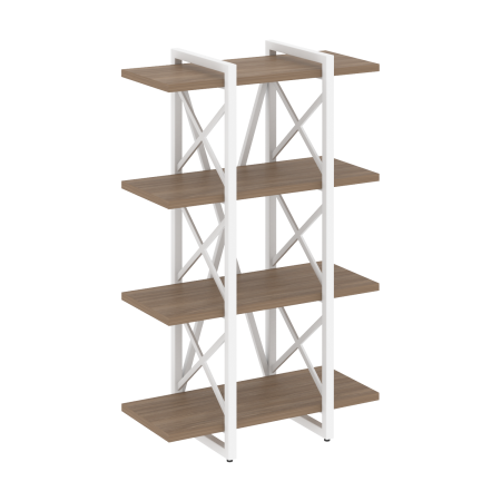 Loft Стеллаж на рег. опорах-4 полки VR.L-MST.O-4.4V Дуб Аризона/Металл Белый 800*400*1280