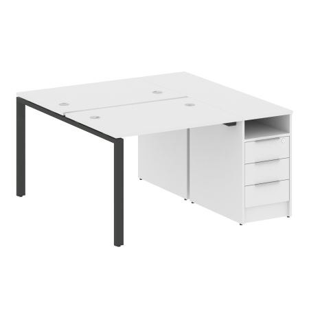Metal System Рабочая станция с тумбой на П-образном м/к БП.РС-СТП-2.1 Белый/Металл Антрацит 1412*1475*750 Metal System Рабочая станция с тумбой на П-образном м/к БП.РС-СТП-2.1 Белый/Металл Антрацит 1412*1475*750
