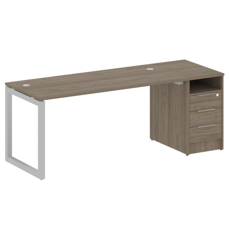 Metal System Quattro Рабочая станция с тумбой на О-образном м/к 50БО.РС-СТП-1.4 Вяз Благородный/Металл Серый 2012*720*750 Metal System Quattro Рабочая станция с тумбой на О-образном м/к 50БО.РС-СТП-1.4 Вяз Благородный/Металл Серый 2012*720*750