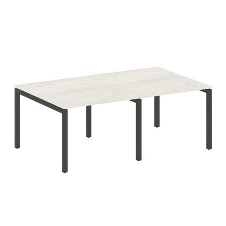 Metal System Quattro Переговорный стол (2 столешницы) на П-образном м/к 50БП.ПРГ-2.1 Дуб Наварра/Металл Антрацит 2000*1235*750