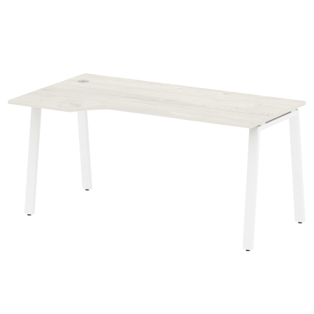 Metal System Стол криволинейный левый на А-образном м/к БА.СА-1 (L) Дуб Наварра/Металл Белый 1600*900*750 Metal System Стол криволинейный левый на А-образном м/к БА.СА-1 (L) Дуб Наварра/Металл Белый 1600*900*750