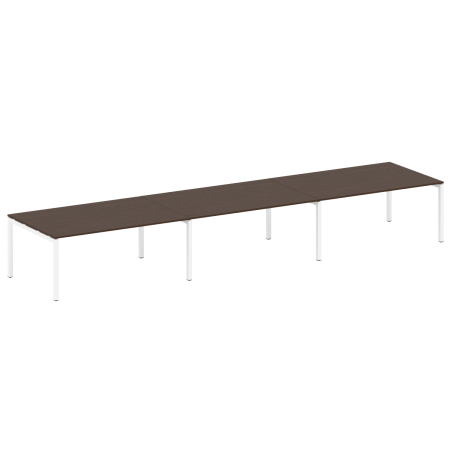 Metal System Quattro Переговорный стол (3 столешницы) на П-оразном м/к 50БП.ПРГ-3.5 Венге Цаво/Металл Белый 5400*1235*750