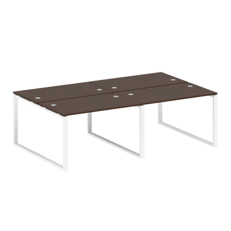Metal System Рабочая станция на 4 места на О-образном м/к БО.СМ-4.2 Венге Цаво/Металл Белый 2400*1475*750 Metal System Рабочая станция на 4 места на О-образном м/к БО.СМ-4.2 Венге Цаво/Металл Белый 2400*1475*750