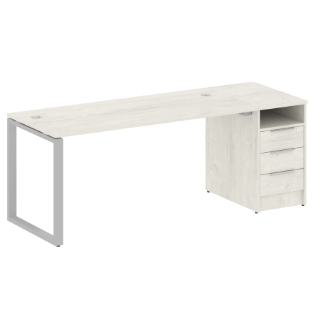 Metal System Рабочая станция с тумбой на О-образном м/к БО.РС-СТП-1.4 Дуб Наварра/Металл Серый 2012*720*750 Metal System Рабочая станция с тумбой на О-образном м/к БО.РС-СТП-1.4 Дуб Наварра/Металл Серый 2012*720*750