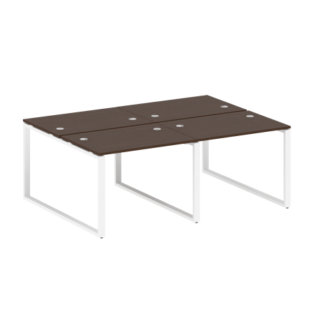 Metal System Рабочая станция на 4 места на О-образном м/к БО.СМ-4.1 Венге Цаво/Металл Белый 2000*1475*750 Metal System Рабочая станция на 4 места на О-образном м/к БО.СМ-4.1 Венге Цаво/Металл Белый 2000*1475*750