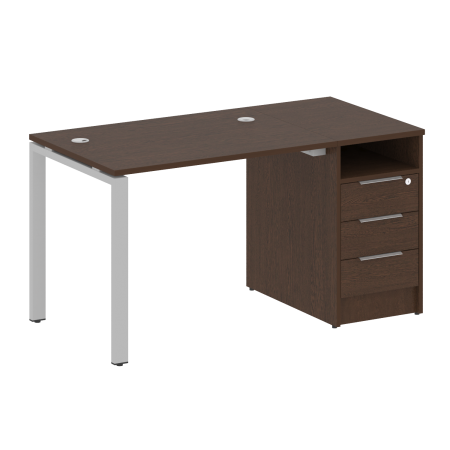 Metal System Рабочая станция с тумбой на П-образном м/к БП.РС-СТП-1.1 Венге Цаво/Металл Серый 1412*720*750 Metal System Рабочая станция с тумбой на П-образном м/к БП.РС-СТП-1.1 Венге Цаво/Металл Серый 1412*720*750