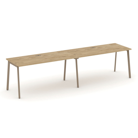 Estetica Рабочая станция 2 места ES.RS-2.4-LP Тиквуд Светлый/Металл Латте 3160*730*750 Estetica Рабочая станция 2 места ES.RS-2.4-LP Тиквуд Светлый/Металл Латте 3160*730*750