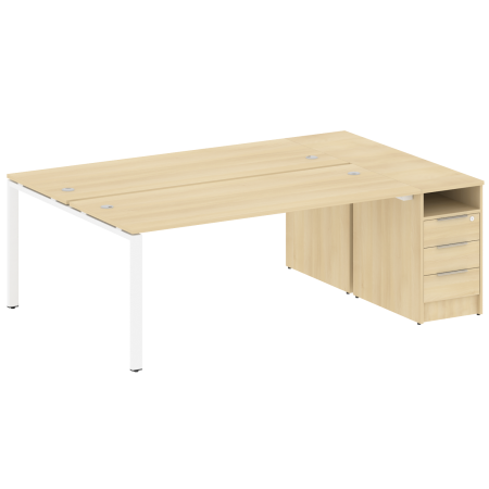 Metal System Рабочая станция с тумбой на П-образном м/к БП.РС-СТП-2.5 Акация Лорка/Металл Белый 2212*1475*750 Metal System Рабочая станция с тумбой на П-образном м/к БП.РС-СТП-2.5 Акация Лорка/Металл Белый 2212*1475*750