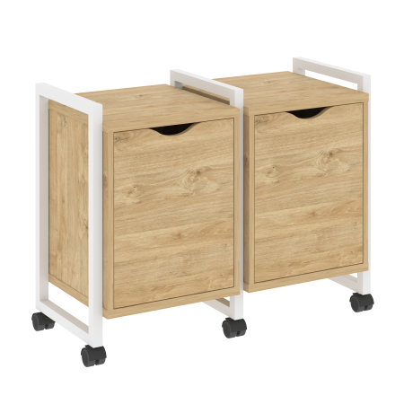 Loft Тумба на колесных опорах VR.L-TN-2.K Тиквуд Светлый/Металл Белый 970*460*767