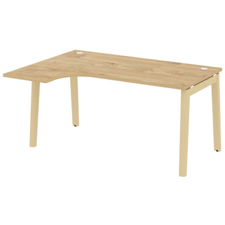 Onix Wood Стол эргономичный левый OW.SA-4 (L) Тиквуд Светлый/Дуб Светлый/Металл Белый 1580*1180*750 (800/460)