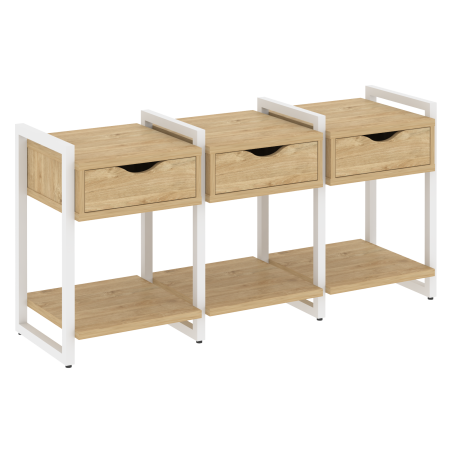 Loft Тумба на регулируемых опорах VR.L-TN-4.O Тиквуд Светлый/Металл Белый 1440*460*719