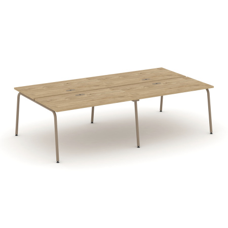 Estetica Рабочая станция 4 места ES.D.RS-4.3-LK Тиквуд Светлый/Металл Латте 2760*1500*750