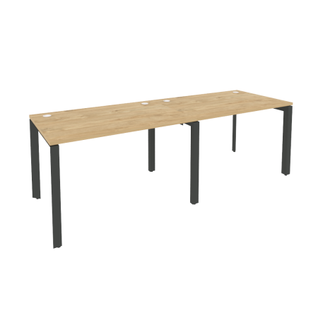 Onix Рабочая станция на П-образном м/к O.MP-RS-2.2.8 Тиквуд Светлый/Металл Антрацит 2360*800*750 Onix Рабочая станция на П-образном м/к O.MP-RS-2.2.8 Тиквуд Светлый/Металл Антрацит 2360*800*750