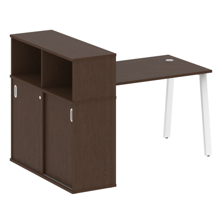 Metal System Стол письменный с шкафом-купе на А-образном м/к БА.РС-СШК-3.2 Т Венге Цаво/Металл Белый 1610*1120*1098 Metal System Стол письменный с шкафом-купе на А-образном м/к БА.РС-СШК-3.2 Т Венге Цаво/Металл Белый 1610*1120*1098
