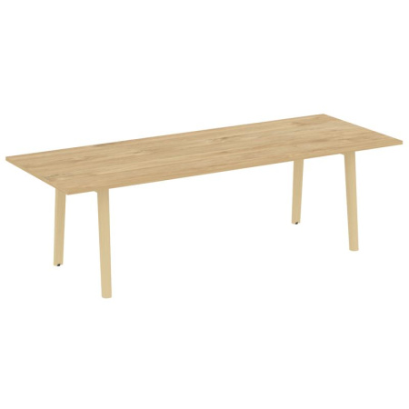 Onix Wood Direct Стол переговорный OW.PRG-25 Тиквуд Светлый/Дуб Светлый/Металл Белый 2580*980*750