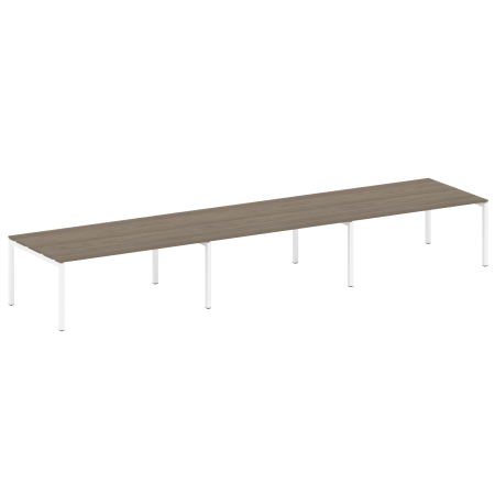 Metal System Quattro Переговорный стол (3 столешницы) на П-оразном м/к 50БП.ПРГ-3.5 Вяз Благородный/Металл Белый 5400*1235*750