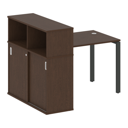 Metal System Стол письменный с шкафом-купе на П-образном м/к БП.РС-СШК-3.1 Т Венге Цаво/Металл Антрацит 1410*1120*1098 Metal System Стол письменный с шкафом-купе на П-образном м/к БП.РС-СШК-3.1 Т Венге Цаво/Металл Антрацит 1410*1120*1098