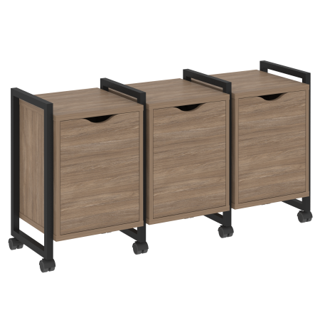 Loft Тумба на колесных опорах VR.L-TN-5.K Дуб Аризона/Металл Черный 1440*460*767