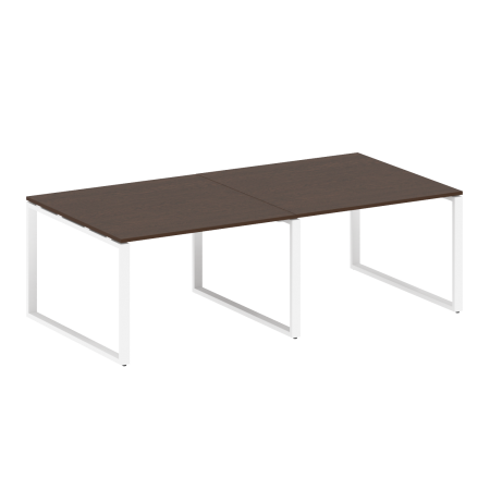 Metal System Переговорный стол (2 столешницы) на О-образном м/к БО.ПРГ-2.2 Венге Цаво/Металл Белый 2400*1235*750 Metal System Переговорный стол (2 столешницы) на О-образном м/к БО.ПРГ-2.2 Венге Цаво/Металл Белый 2400*1235*750