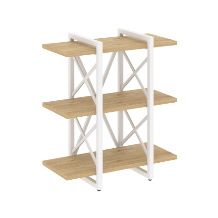 Loft Стеллаж на рег. опорах-3 полки VR.L-MST.O-3.4V Тиквуд Светлый/Металл Белый 800*400*910