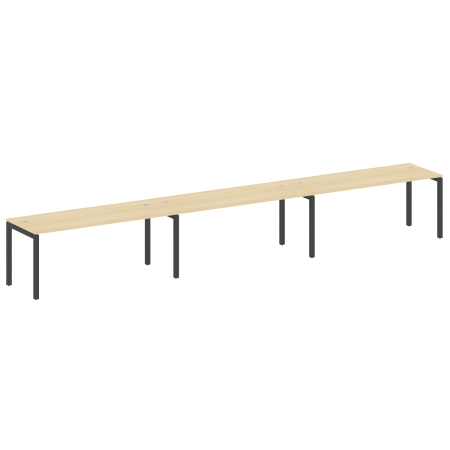 Metal System Quattro Рабочая станция на 3 места на П-образном м/к 50БП.СМ-3.5 Акация Лорка/Металл Антрацит 5400*720*750