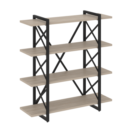 Loft Стеллаж на рег. опорах-4 полки VR.L-MST.O-4.8V Дуб Аттик/Металл Черный 1200*400*1280