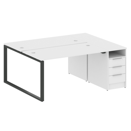 Metal System Рабочая станция с тумбой на О-образном м/к БО.РС-СТП-2.3 Белый/Металл Антрацит 1812*1475*750 Metal System Рабочая станция с тумбой на О-образном м/к БО.РС-СТП-2.3 Белый/Металл Антрацит 1812*1475*750