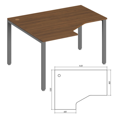 Trend Metal TDM32215435 Эргономичный стол левый 1400x1200x750 орех экко