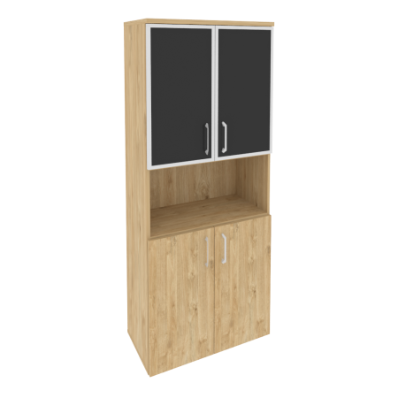 Onix Шкаф высокий широкий O.ST-1.4 R black Тиквуд Светлый/Стекло Black 800*420*1977 Onix Шкаф высокий широкий O.ST-1.4 R black Тиквуд Светлый/Стекло Black 800*420*1977