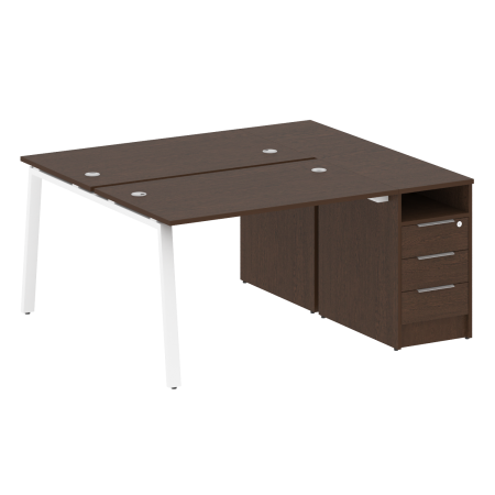 Metal System Рабочая станция с тумбой на А-образном м/к БА.РС-СТП-2.2 Венге Цаво/Металл Белый 1612*1475*750 Metal System Рабочая станция с тумбой на А-образном м/к БА.РС-СТП-2.2 Венге Цаво/Металл Белый 1612*1475*750