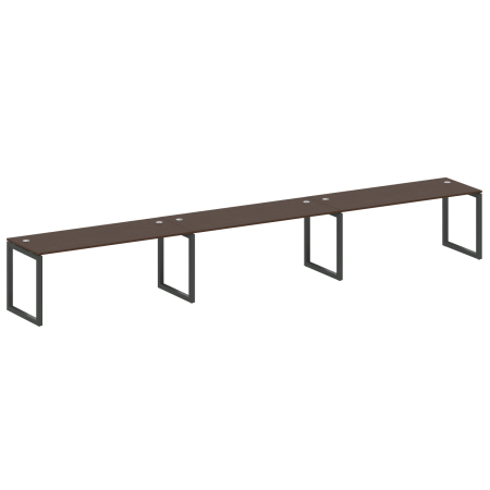 Metal System Quattro Рабочая станция на 3 места на О-образном м/к 50БО.СМ-3.5 Венге Цаво/Металл Антрацит 5400*720*750