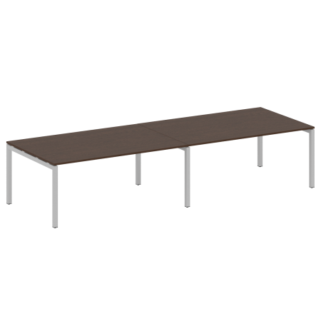 Metal System Quattro Переговорный стол (2 столешницы) на П-образном м/к 50БП.ПРГ-2.5 Венге Цаво/Металл Серый 3600*1235*750