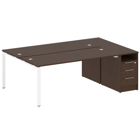 Metal System Рабочая станция с тумбой на П-образном м/к БП.РС-СТП-2.5 Венге Цаво/Металл Белый 2212*1475*750 Metal System Рабочая станция с тумбой на П-образном м/к БП.РС-СТП-2.5 Венге Цаво/Металл Белый 2212*1475*750