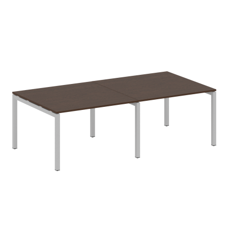 Metal System Quattro Переговорный стол (2 столешницы) на П-образном м/к 50БП.ПРГ-2.2 Венге Цаво/Металл Серый 2400*1235*750