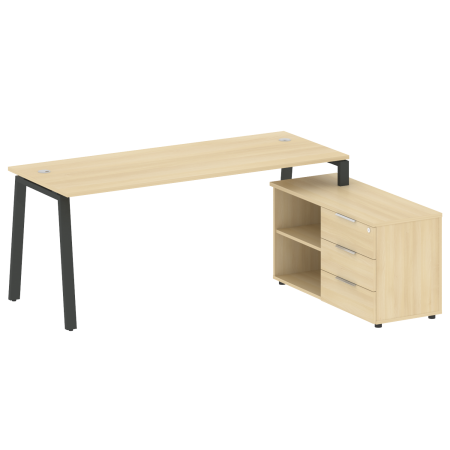 Metal System Рабочая станция с тумбой на А-образном м/к БА.РС-СТС-2.5 (R) Акация Лорка/Металл Антрацит 1900*1520*750 Metal System Рабочая станция с тумбой на А-образном м/к БА.РС-СТС-2.5 (R) Акация Лорка/Металл Антрацит 1900*1520*750