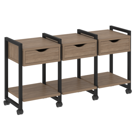 Loft Тумба на колесных опорах VR.L-TN-4.K Дуб Аризона/Металл Черный 1440*460*767