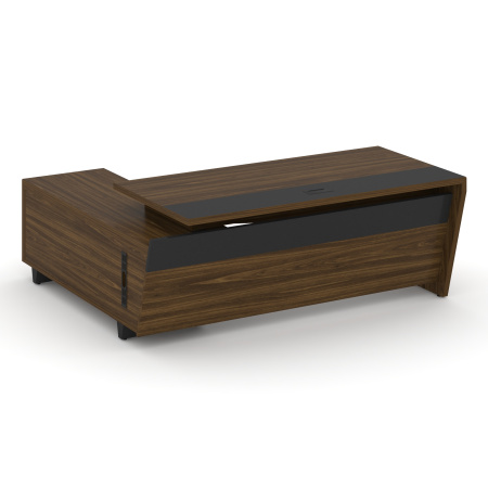 Corner Стол руководителя с тумбой COR.SRT-20 (R) Орех Лоренцо/Графит/Металл Графит 2000*1800*750 Corner Стол руководителя с тумбой COR.SRT-20 (R) Орех Лоренцо/Графит/Металл Графит 2000*1800*750