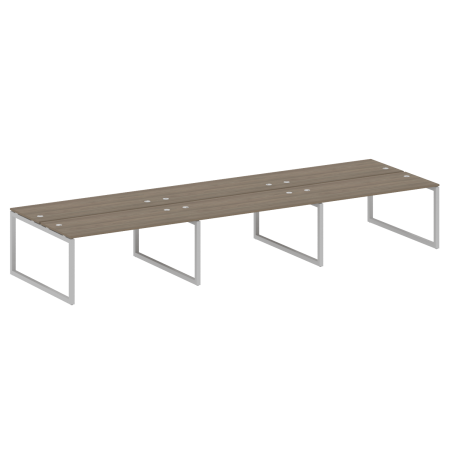 Metal System Quattro Рабочая станция на 6 раб. мест на О-образном м/к 50БО.СМ-6.4 Вяз Благородный/Металл Серый 4800*1475*750