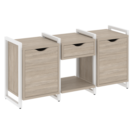 Loft Тумба на регулируемых опорах VR.L-TN-7.O Дуб Аттик/Металл Белый 1440*460*719