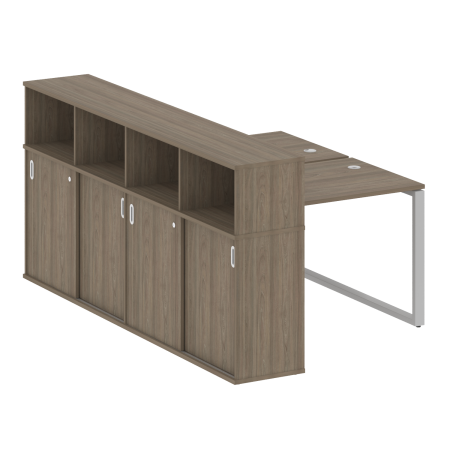 Metal System Рабочая станция с шкафом-купе на О-образном м/к БО.РС-СШК-4.1 Т Вяз Благородный/Металл Серый 1410*2332*1098 Metal System Рабочая станция с шкафом-купе на О-образном м/к БО.РС-СШК-4.1 Т Вяз Благородный/Металл Серый 1410*2332*1098