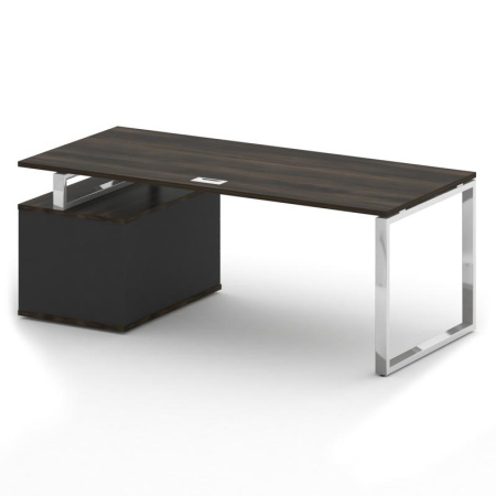 Shift Стол руководителя с опорной тумбой, правый SK.SRT-200 (R) Дуб Мали/Антрацит 2000*904*753