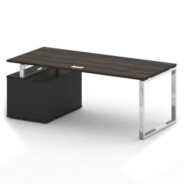 Shift Стол руководителя с опорной тумбой, правый SK.SRT-200 (R) Дуб Мали/Антрацит 2000*904*753