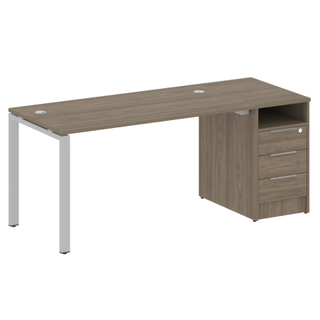 Metal System Рабочая станция с тумбой на П-образном м/к БП.РС-СТП-1.3 Вяз Благородный/Металл Серый 1812*720*750 Metal System Рабочая станция с тумбой на П-образном м/к БП.РС-СТП-1.3 Вяз Благородный/Металл Серый 1812*720*750