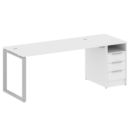 Metal System Рабочая станция с тумбой на О-образном м/к БО.РС-СТП-1.4 Белый/Металл Серый 2012*720*750 Metal System Рабочая станция с тумбой на О-образном м/к БО.РС-СТП-1.4 Белый/Металл Серый 2012*720*750