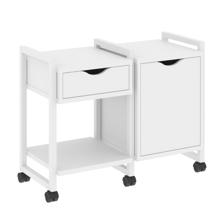 Loft Тумба на колесных опорах VR.L-TN-3.K Белый Бриллиант/Металл Белый 970*460*767